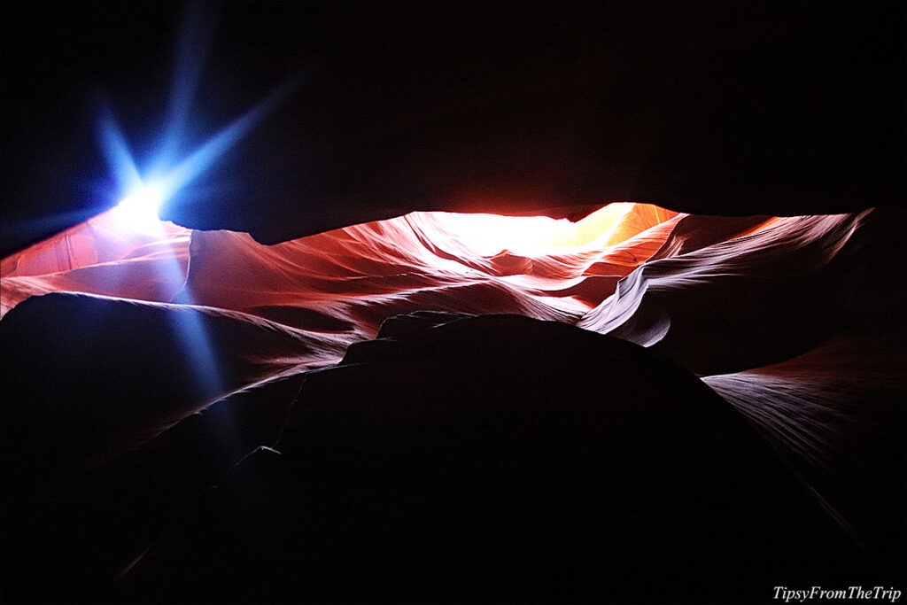 View from inside the Antelope Canyon.