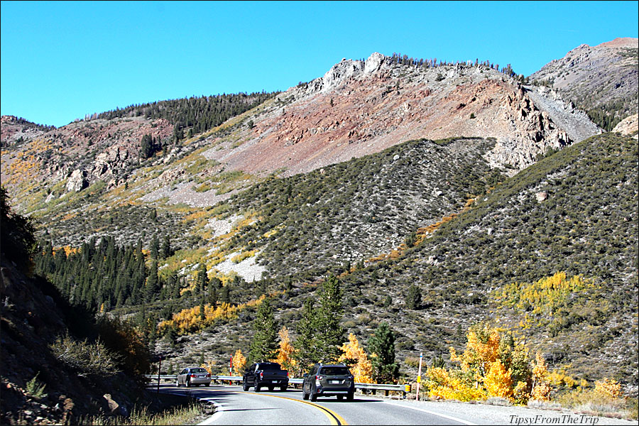 Highway 120 passing through the Sierra Nevada Mountains. 