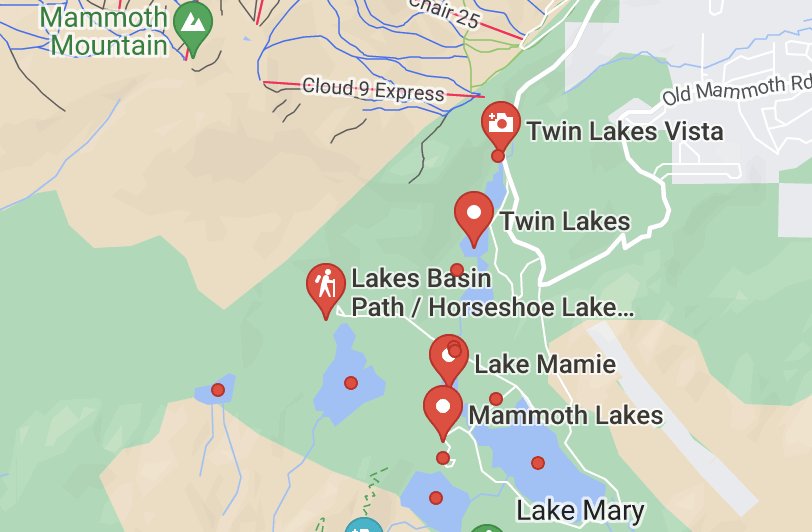 Mammoth Lakes Basin map